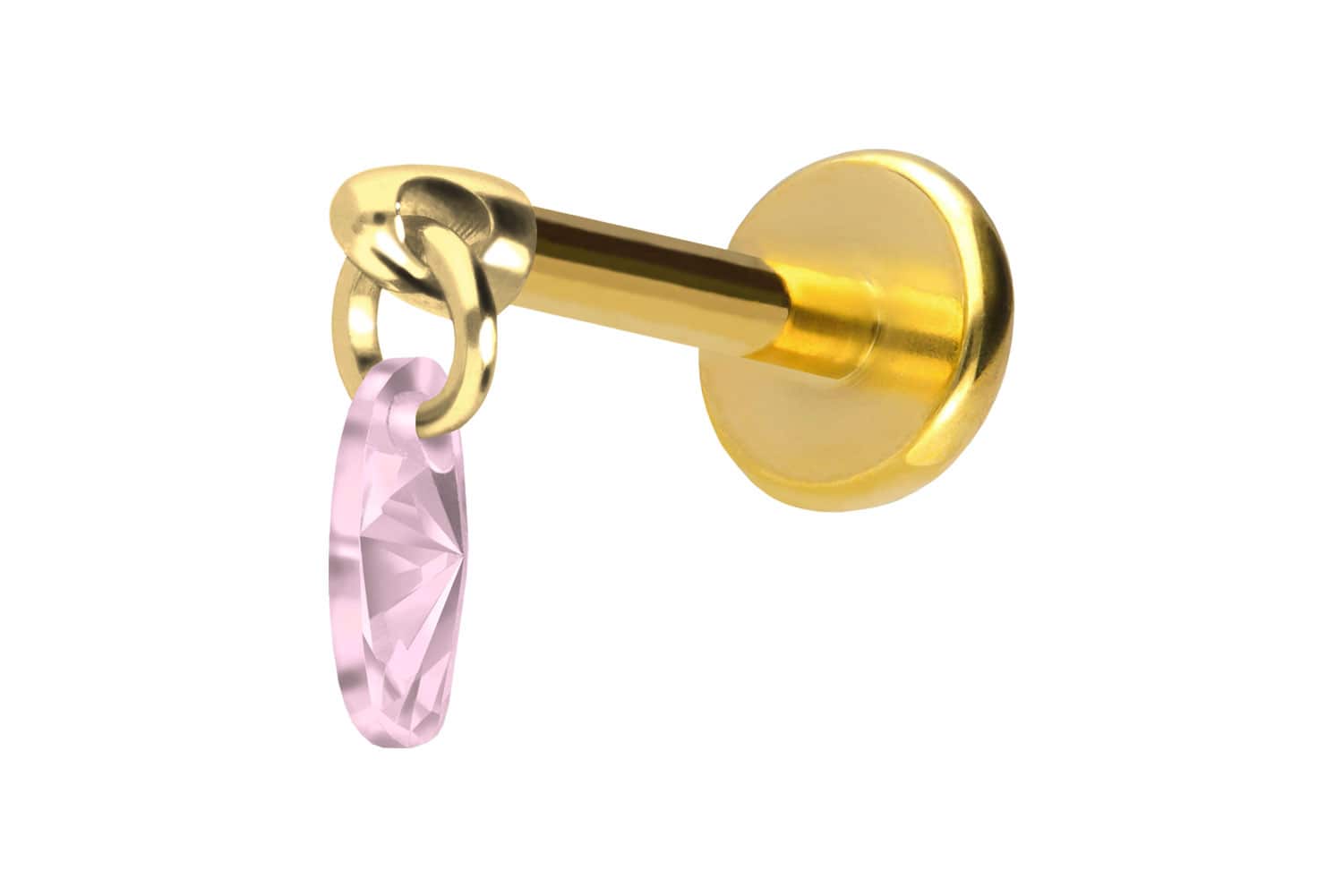 Titan Labret Piercing mit Push Fit KRISTALLOVAL